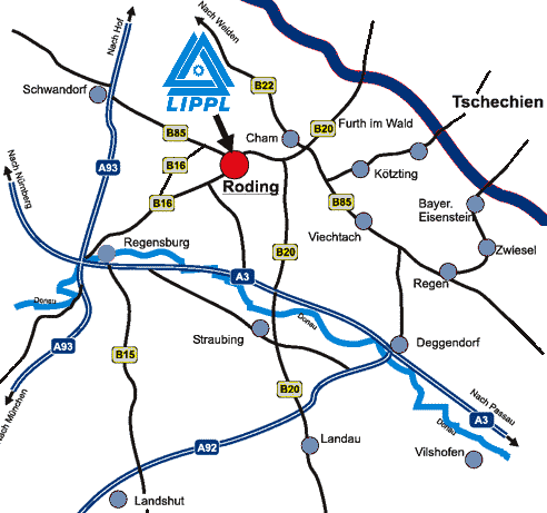 Itinéraire: Roding: Cham  /  Bavière  /  Allemagne
